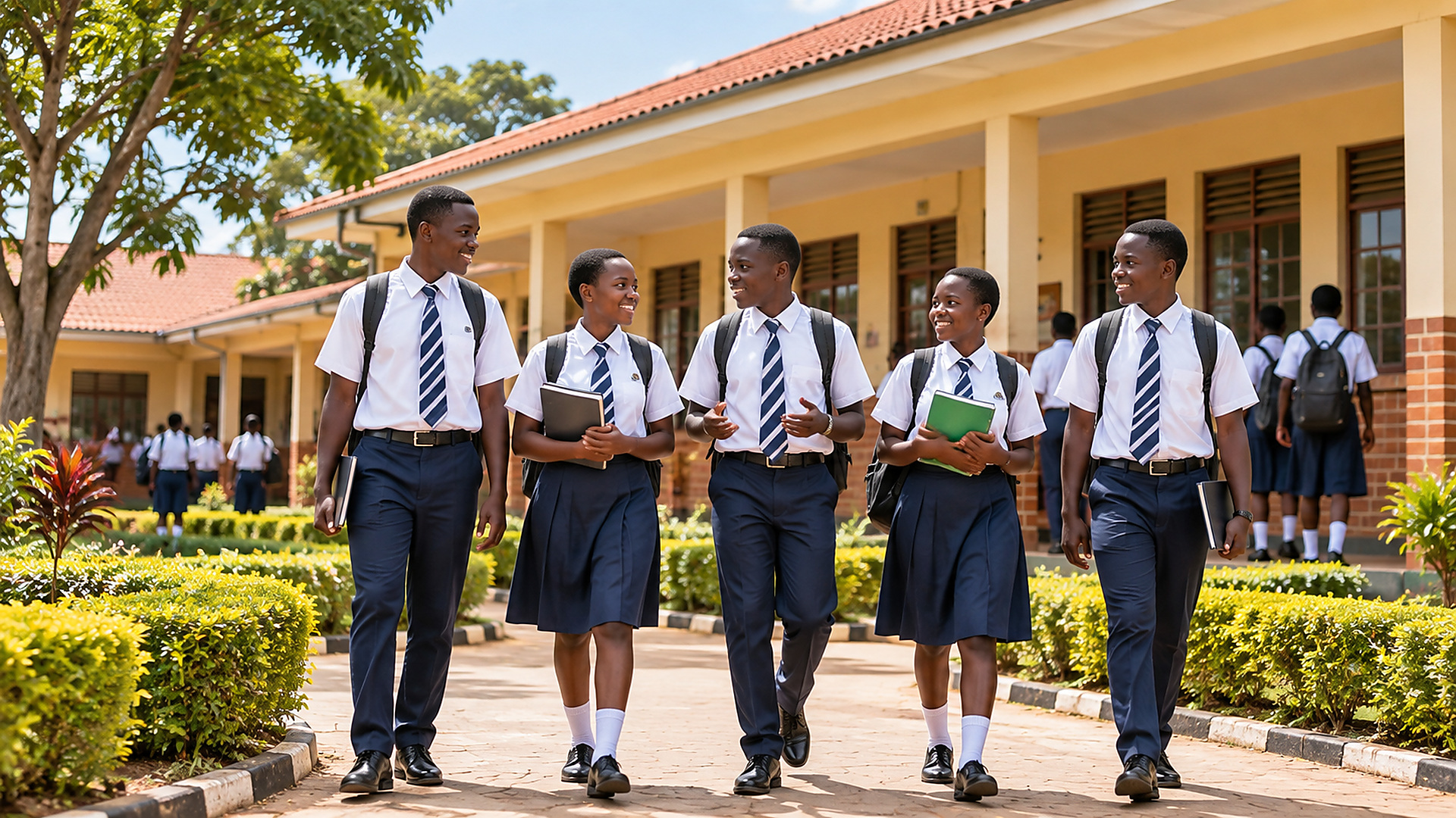Secondary school campus and students